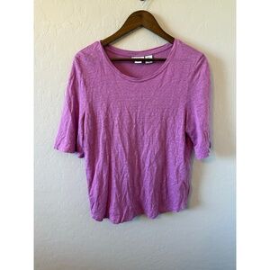 Nicole Miller New York Pink Linen Top | Size XL | Lightweight & Polished